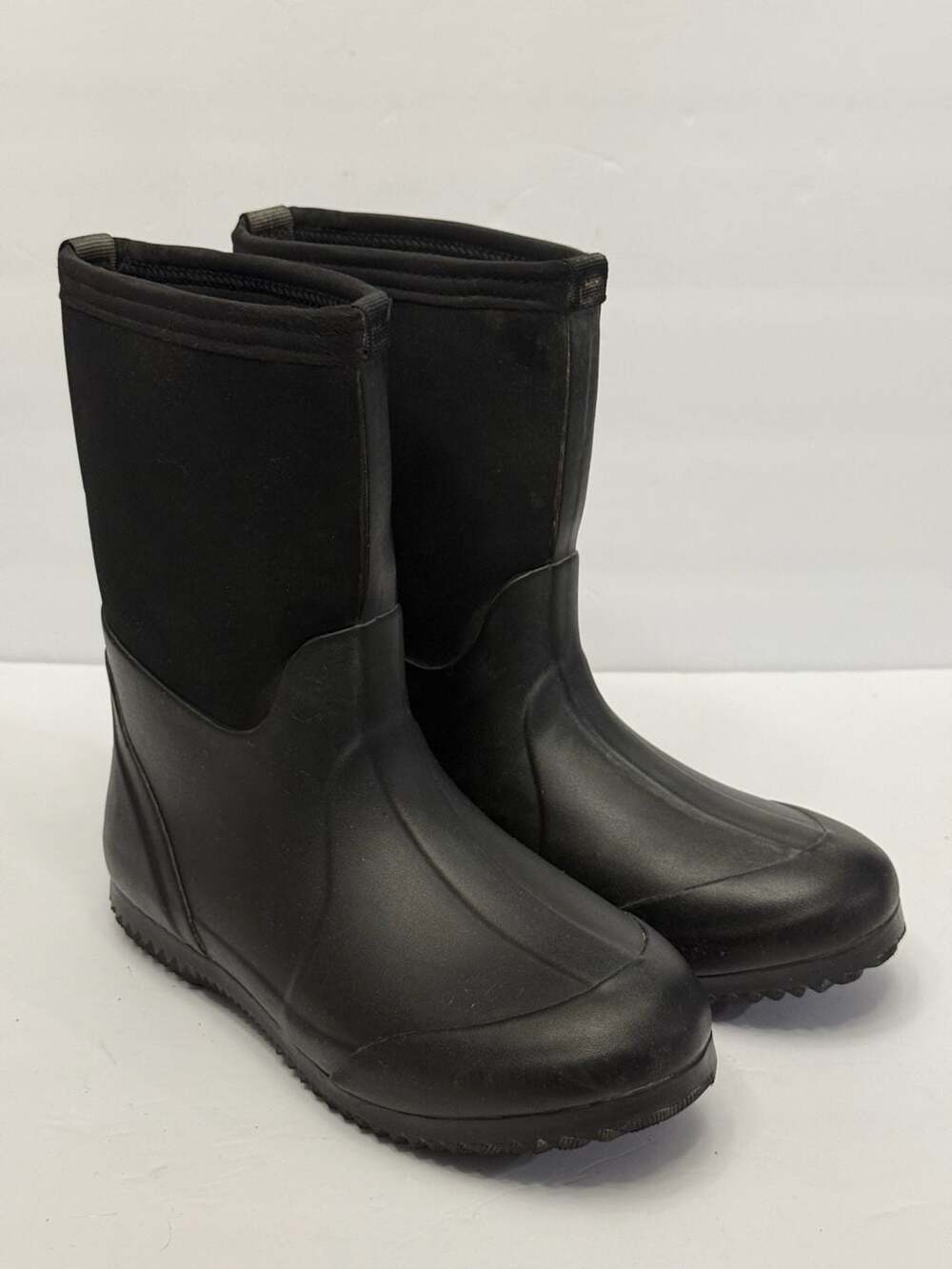 Ozark Trail Black Chore Rain Boots Water Resistant Big Kids Youth Size 6